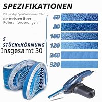 FEIHU Zirkonkorund Schleifbänder 13 x 457mm je 5x Korn60 80 100 120 240 320 – Ansicht 3