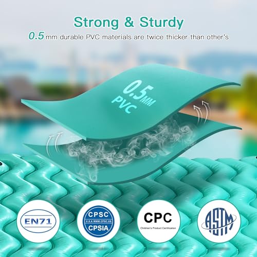 Sunrio 114'' X 72'' Giant Inflatable Floating Mat-Pool Float Lake Floats For Adults With Pool Hammock Pool Mats For Floating Swimming Pool, Beach, Lake For Summer Water Party thumb #5