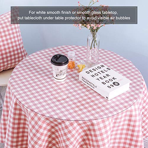 Wichemi 42" Inch Round Clear Table Cover Protector Soft Pvc Transparent Tablecloth Waterproof Oil Proof Kitchen Dining Table Cloth For Kitchen, Coffee Table, Writing Desk (2.0Mm Thick) #TOP2