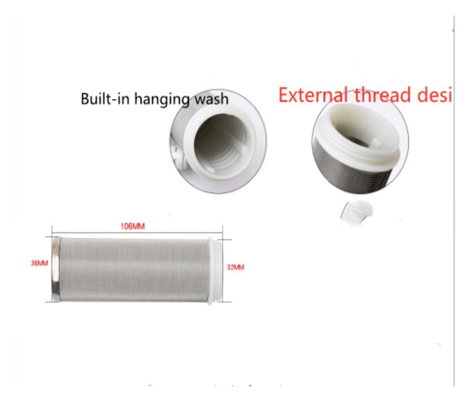 Filtro descalcificador, elemento filtrante de cubierta 316L, accesorios de purificación de agua dedicados frontales, filtro totalmente de cobre y acero inoxidable(Gold)