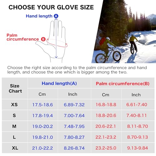 Origem Thermo Handschuhe Herren Damen, 3M Thinsulate Winterhandschuhe, wasserdichte Fahrradhandschuhe, Anti-Rutsch-Touchscreen warme Handschuhe Liner für Laufen Reiten Gehen Fahren Outdoor