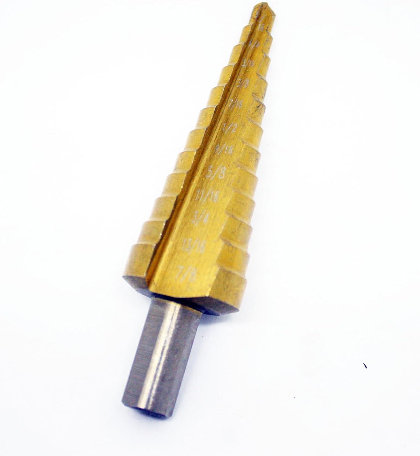 12 Step Drill Bit Sizes 3/16”to 7/8”Titanium HSS Step Drill Bit 4 Multiple Hole