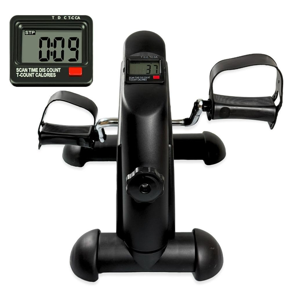 Pedales estáticos para Personas Mayores, para Ejercicio de rehabilitación de piernas y Brazos, Pedaleador Compacto, portátil y de fácil Montaje y Uso, Mini Bicicleta para Ejercicios(Negro)