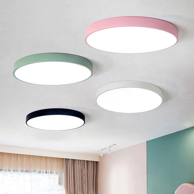 CHENKUI CHENKUI Macaron LED-plafondlamp Minimalistische Plafondlamp Armatuur Plafondverlichting Instelbaar Driekleurig Licht Moderne Huishoudelijke Paneelverlichting Voor Keuken, Badkamer, Balkon photo 2