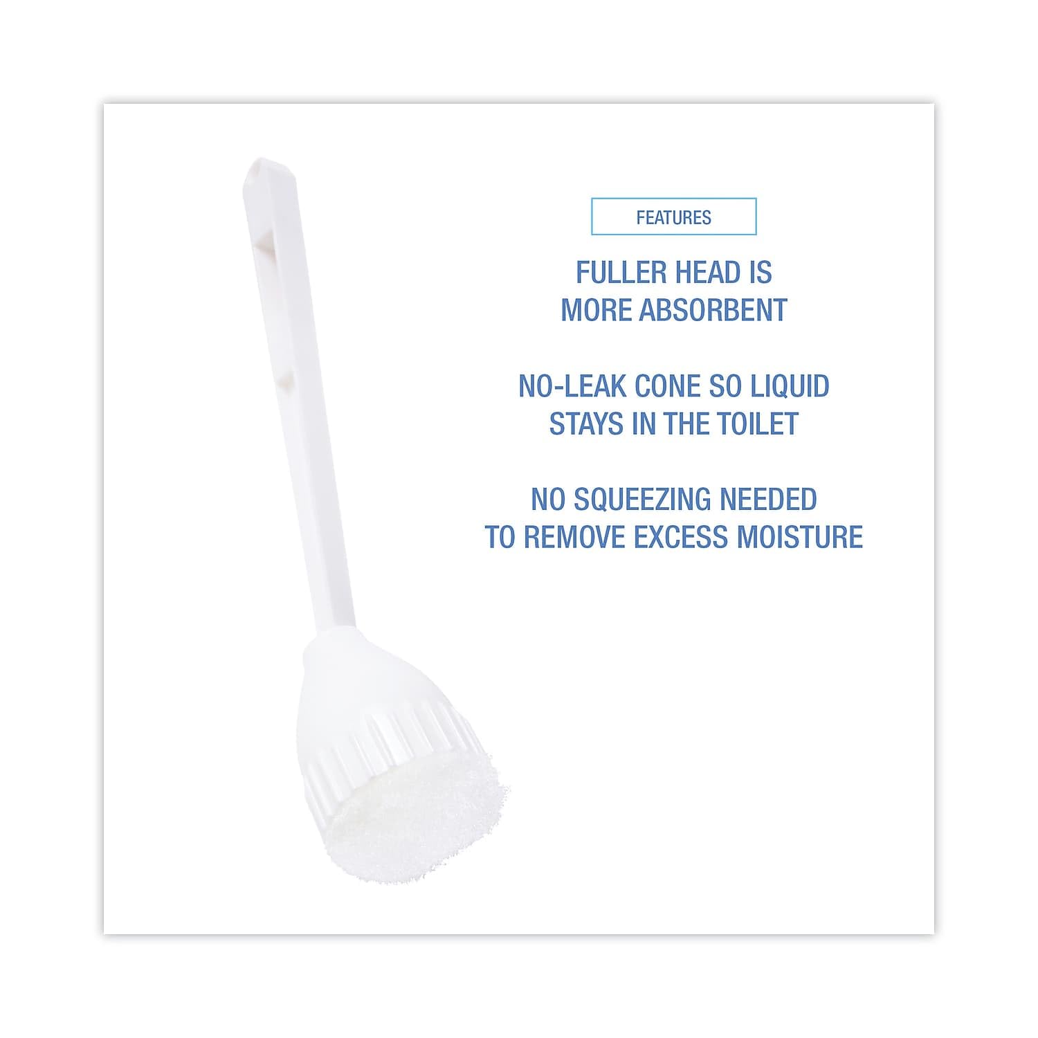 Boardwalk 528121 2 in. Cone Head Plastic Bowl Mops with 10 in. Handle - White (25-Piece/Carton)