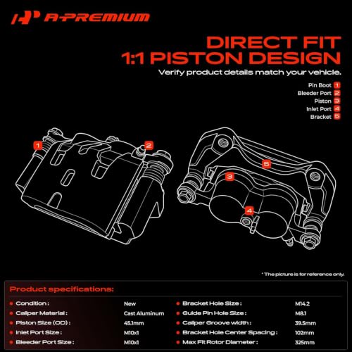 A-Premium Rear Left Driver Disc Brake Caliper with Bracket by A-premium - Used condition - Image 3