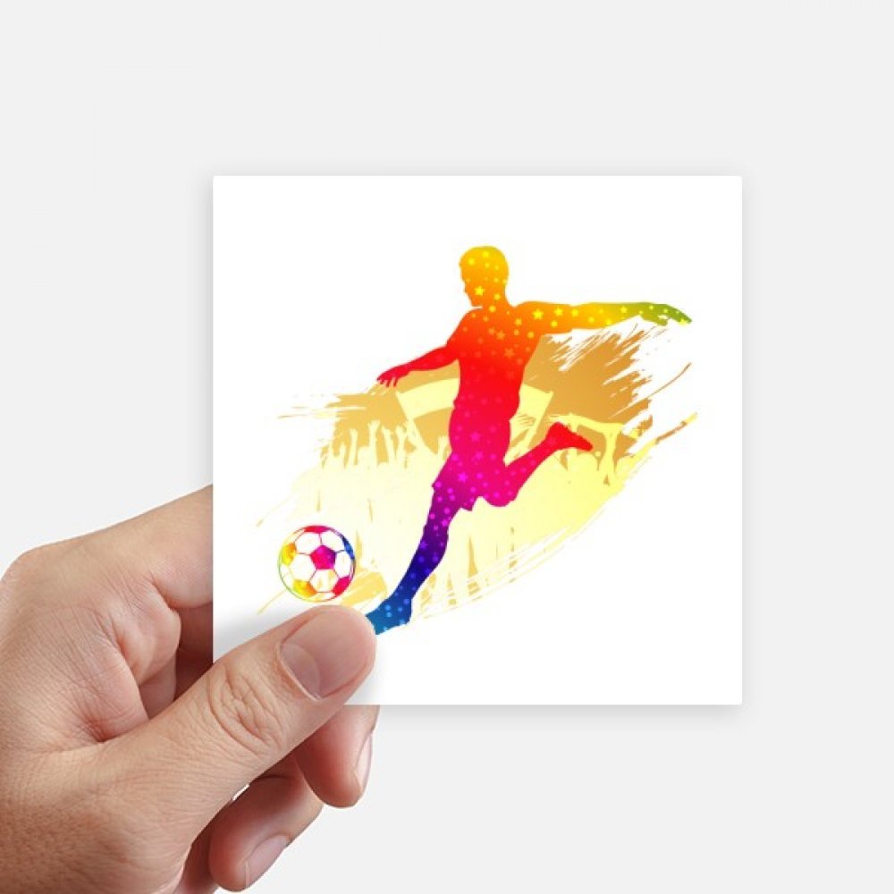 Autocollant carré football de 10cm lot de 8 stickers imperméables pour gourde et pc