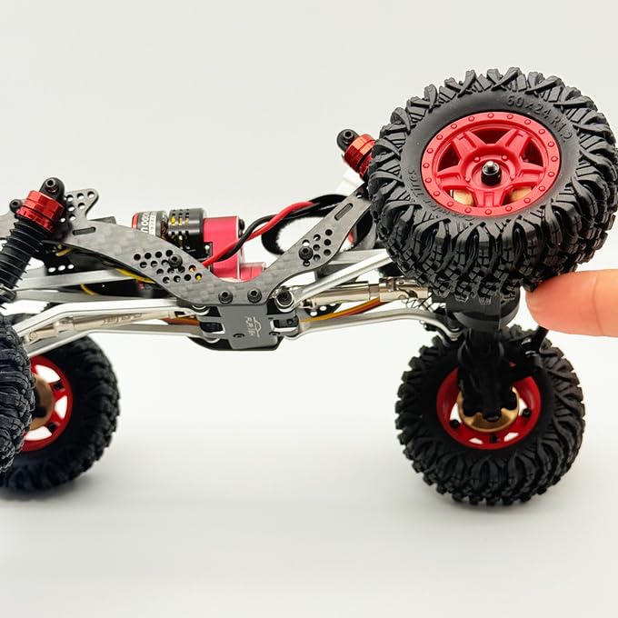 Image of furitek Terra COMP - 1 /18 RTR Crawler - Remote Control Car, RC Rock Crawler 1 /18 Scale w Carbon Fiber Chassis n 2-in-1 Outrunner Brushless System for Adults, RC Hobbyists (Black Flame)