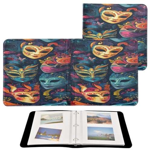 Álbum de Fotos Scrapbook Autoadhesivo DIY Carnaval máscaras Mardi Gras 3 Anillos 40 Páginas 8x10 para Recuerdos miniatura 2