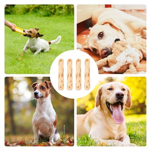 PjuQow 4 Stück Kaffeeholz für Hunde, Natürliche Kauwurzel für Hunde und Welpen, Langlebige Kauspielzeuge für Zahngesundheit und Stressabbau, Olivenholz Hund