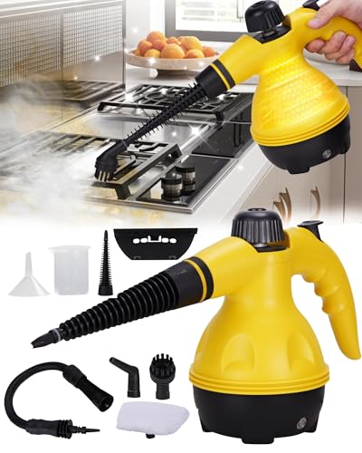 Steam Cleaner Handheld 1500W High Pressure Portable Steamer for Home Kitchen Bathroom Sofa Carpet Floor Fast Heating Chemical Free Multi-Purpose with 10 Accessories Pet Safe Upholstery Tool