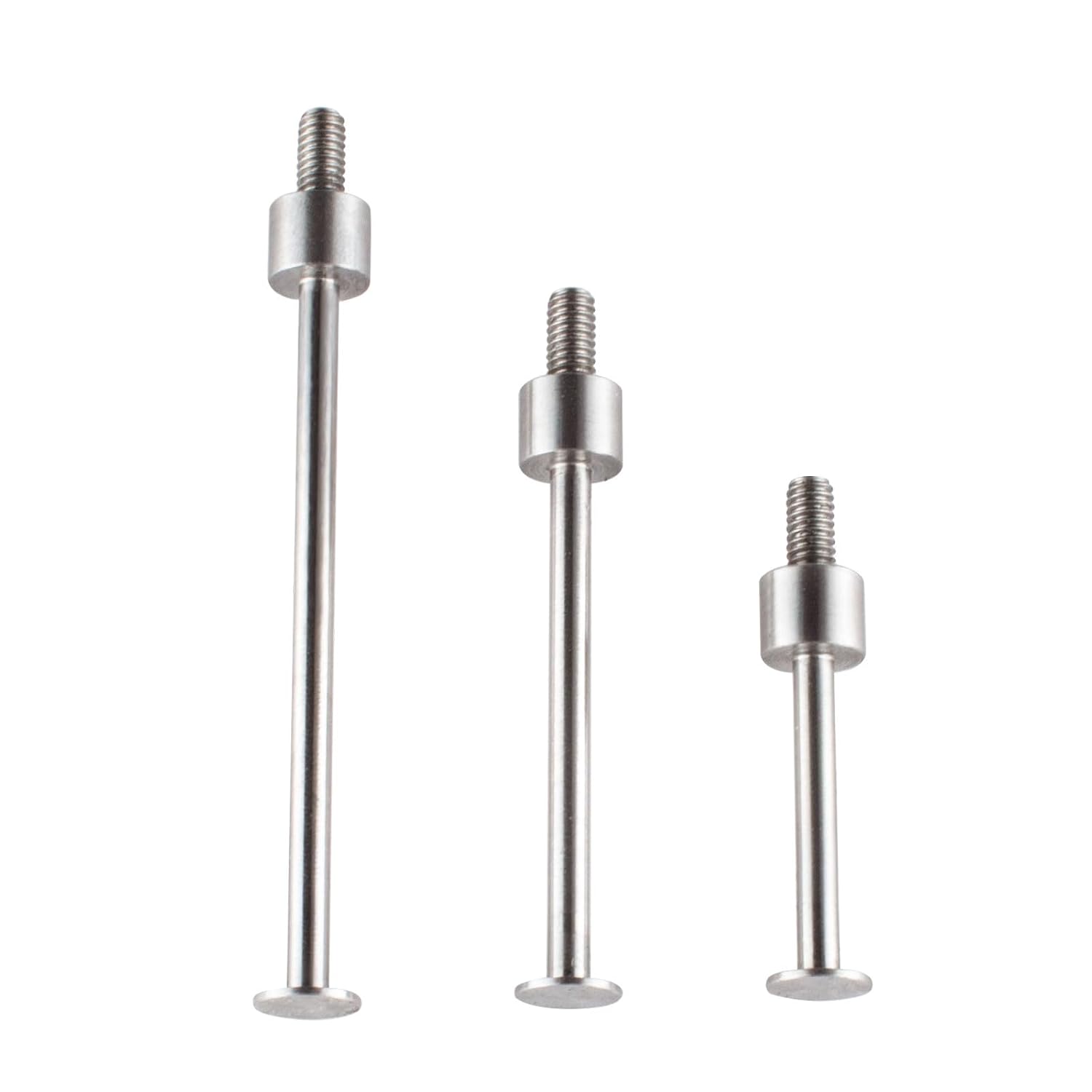 Flat Contact Points Set for Dial Indicator Depth Gauge M2.5 Thread 0.4mm Thickness 5mm Diameter (L20/L30/L40mm)