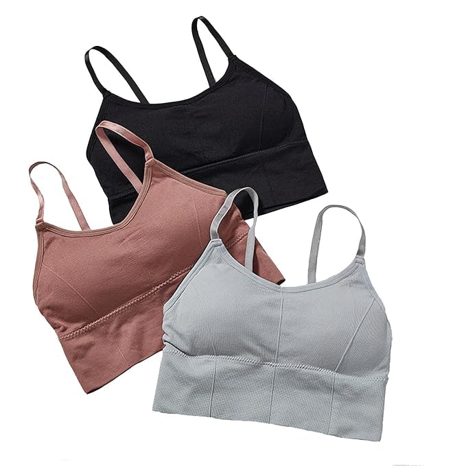 Women Cotton Padded Bra Combo Everyday Workout Bralette Bra Pack of 3 (Free Size Bra Fit Up to 26,28,30, 32, 34)-image-45