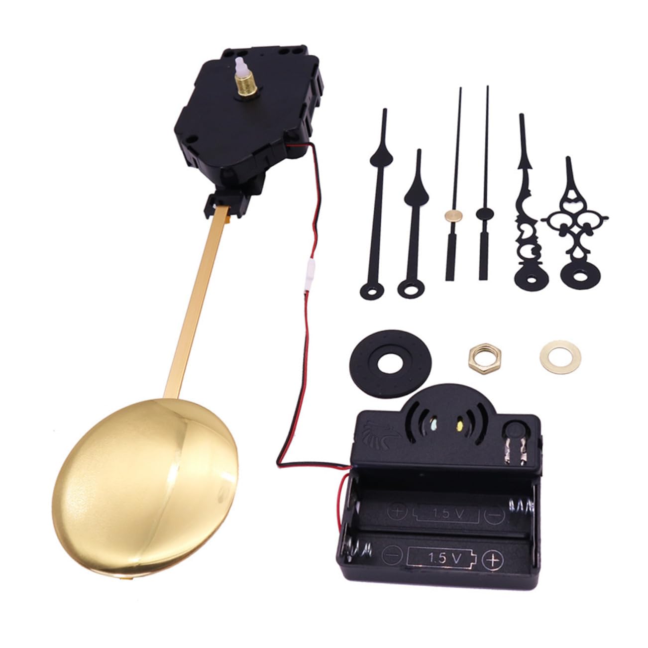 Homoyoyo Pendulum Clock Movement Kit Replacement Quartz Clock Repair Part DIY Step Movement Motor Set with Swinging Pendulum Mechanism