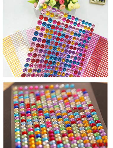 Dotebpa 4032 Pieces 6Mm Colorful Bling Rhinestone Sticker Sheet Gem Diamond Self Adhesive For Scrapbooking Embellishments And Diy Crafts,Wedding,Décor #TOP4