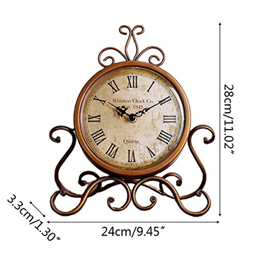 Reloj de mesa de hierro con pilas estilo retro para dormitorio 5