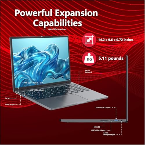 Image of ZOLWAYTAC Gaming Laptop 16 inch Ultra-Slim-Intel Core i5(Up to 3.5GHz),12GB DDR4+512GB SSD,1920x1200 IPS 16:10 Display,WiF& BT,HDMI /Type-C,Aluminum Body for Working&Playing,Suitable for Light Gaming,Gray