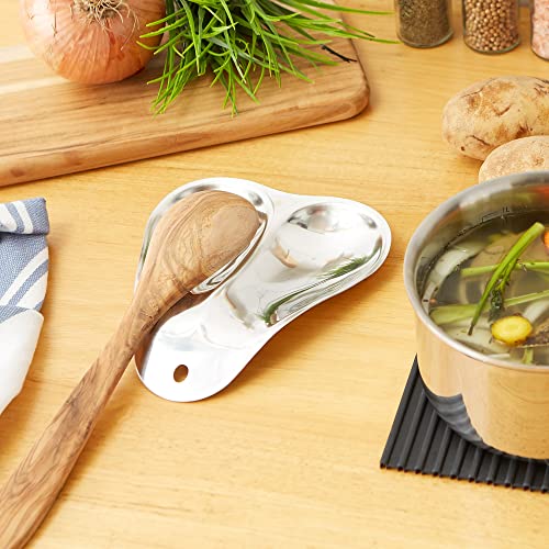 Rsvp DBL-2 Stainless Steel Double Spoon Rest. 7 Inch thumb #3