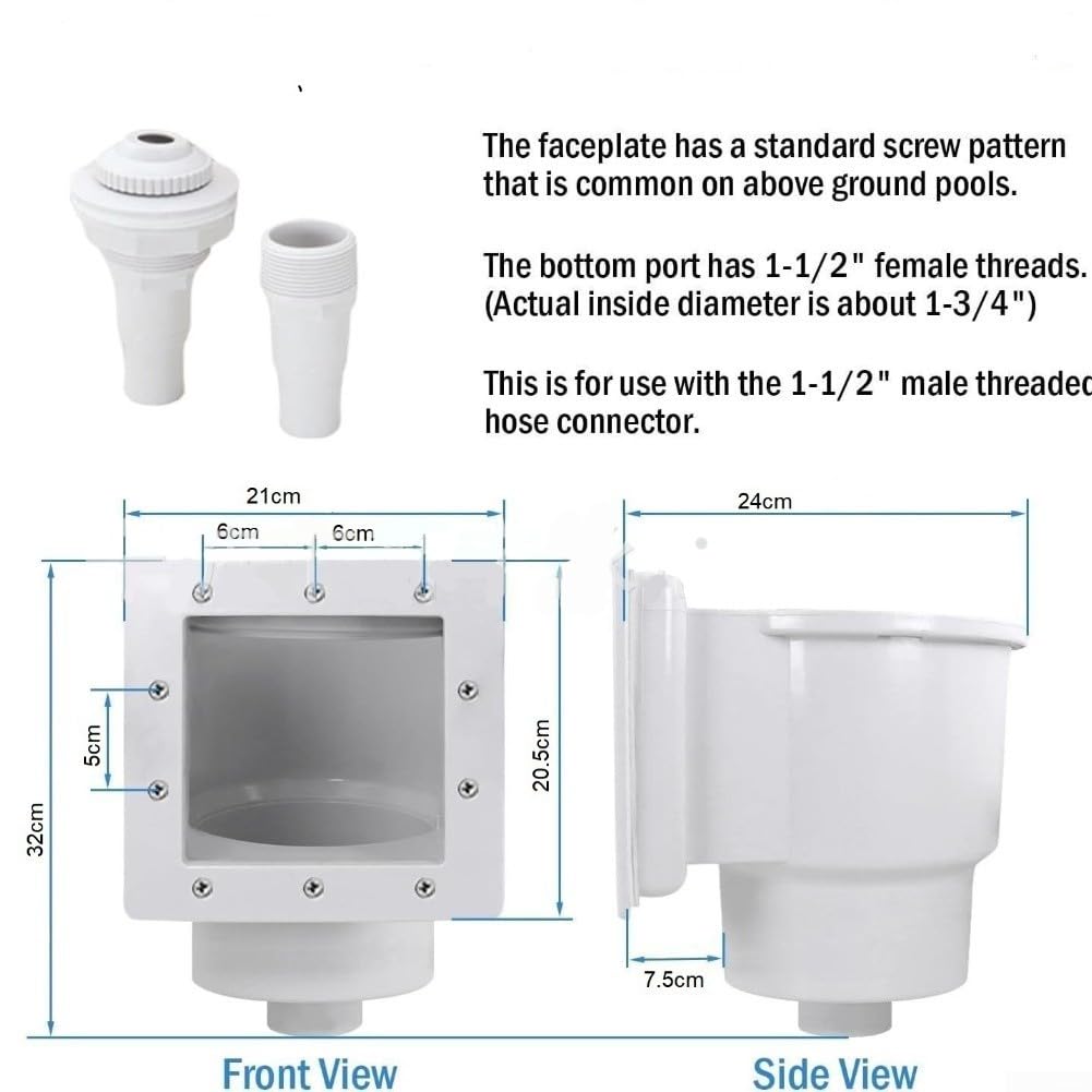 Kit skimmer per piscina fuori terra progettato per la compatibilità con le comuni marche di piscine con componenti completi per uno scrematura affidabile e una circolazione dell'acqua