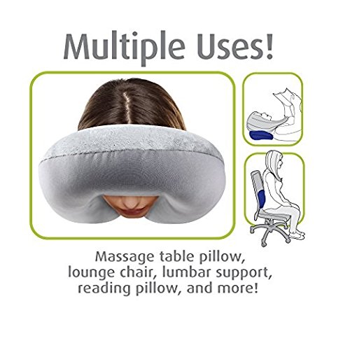 PROMIC Travel Pillow - Memory Foam Neck Roll Extreme Comfort with Plush Velvet Cover - Provides Relief and Support for… - Image 3