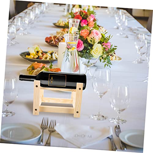 Soporte rústico para botellas de vino de madera sintética miniatura 7