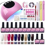 La Perfecta Manicura : 24W UV/LED Lámpara+10pcs Esmaltes de Gel +Capa Superior+Primer+ Herramientas de Manicura