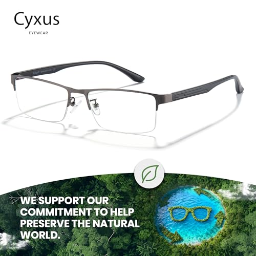 Image of Cyxus Blue Light Blocking Glasses for Men Woman Semi Rim Computer Gaming Office Study Eyeglasses with UV Protection 8001T09
