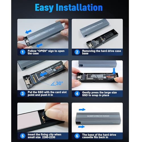 Carcasa externa para SSD M.2 NVME y SATA 2 en 1 USB 3.1 miniatura 7