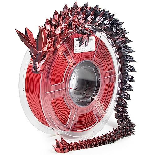 Image of iSANMATE 3D Printer Filament, PLA Filament 1.75mm Silk PLA Red Black, Dual Color Filament Rainbow Filament, 1 kg Spool