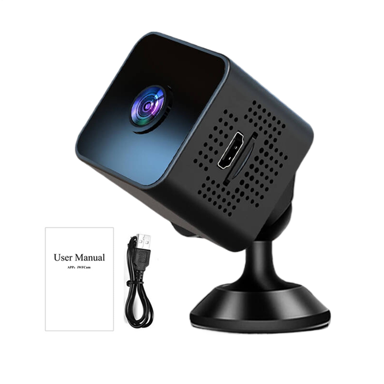 Cámara pequeña – Cámara interior inalámbrica para seguridad del hogar – Grabadora recargable Niñera Cam Pequeños accesorios de seguridad para interiores y exteriores, viajes, dormitorio