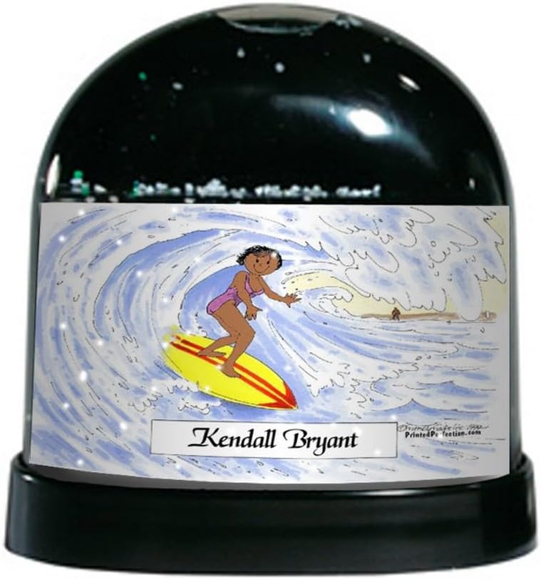 PrintedPerfection.com Personalized Surfer - Female Snow Globe Gift