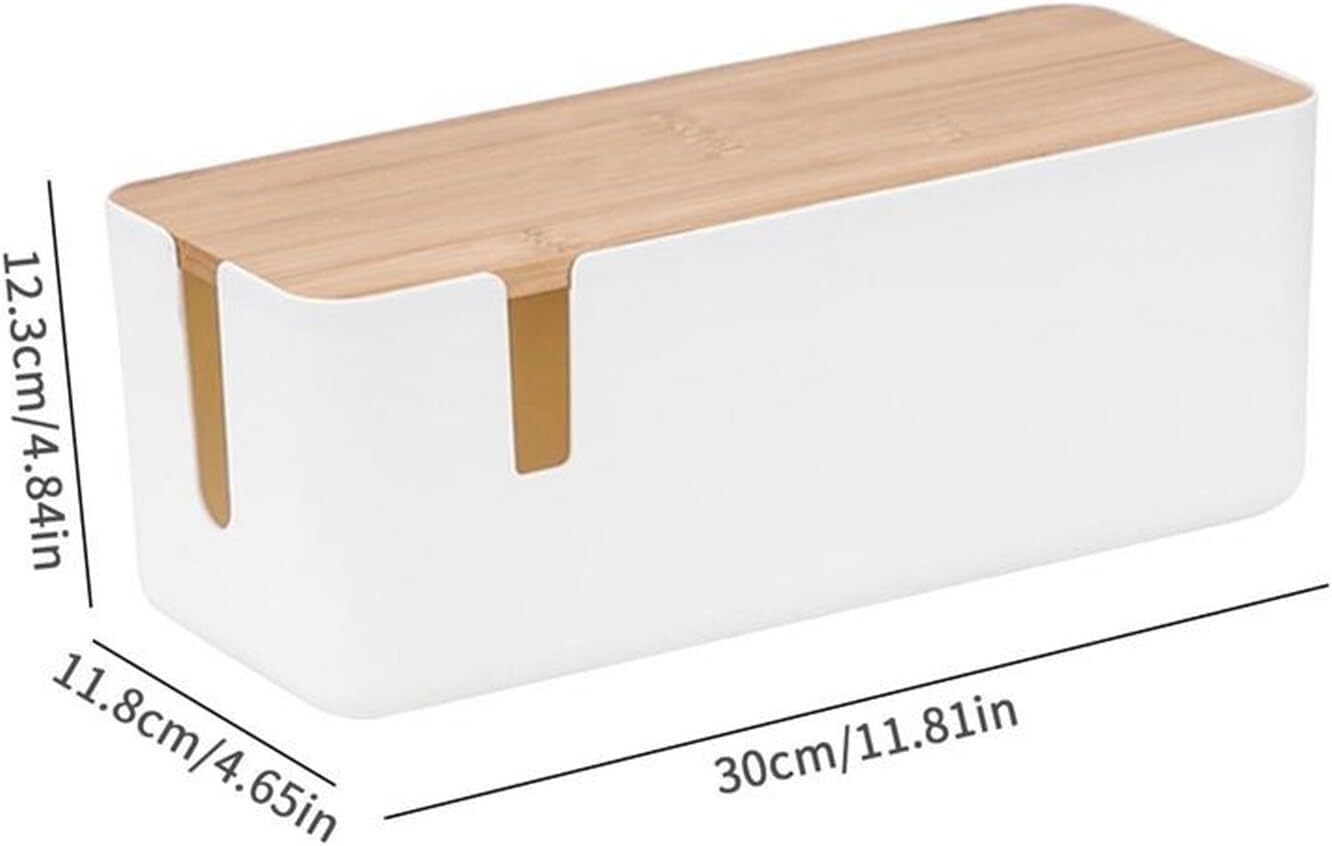 I osłona na kable TV pod biurkiem, skrzynka na listwy zasilające do organizowania przedłużaczy komputerowych Ti,Organizer kabli(White)