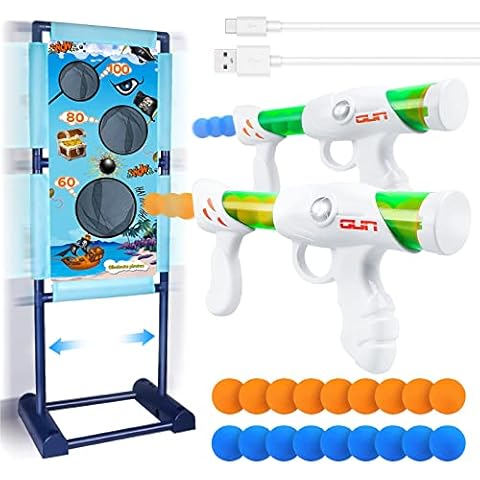 DX DA XIN Moving Shooting Targets Game Electric Scoring Target Kids Toy with 2 Popper Guns 18 Foam Balls Outdoor Garden Toys Gifts for Boys Girls 110 x 42cm Cover