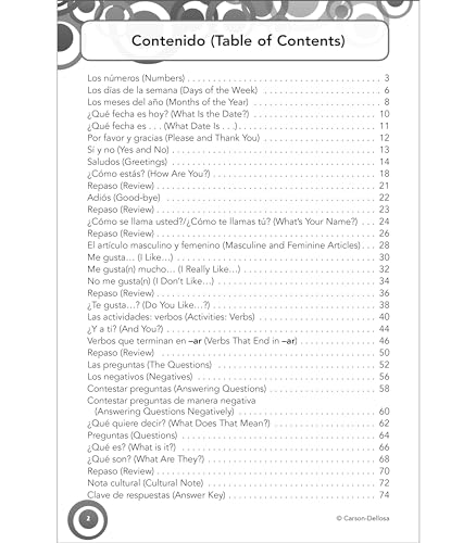 Carson Dellosa Education CD-104411 Carson Dellosa Skill Builders Spanish I Workbook—Grades 6-8 Reproducible Spanish Workbook thumb #2
