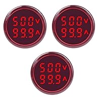 Vista 9 de Indicador de corriente y voltaje de CA de 3 piezas con pantalla de dos dígitos, monitor de instrumentos de medición multifunción LED de cabeza Verde