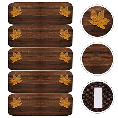 Heallily Decorative Rug 5Pcs Carpet Stair Treads Maple Leaf Non Slip Rug Pads For Indoor Carpet Stairs Mats Pads Anti- Slip Stairs Rug Carpet Stair Treads Rug Black Rug #TOP6