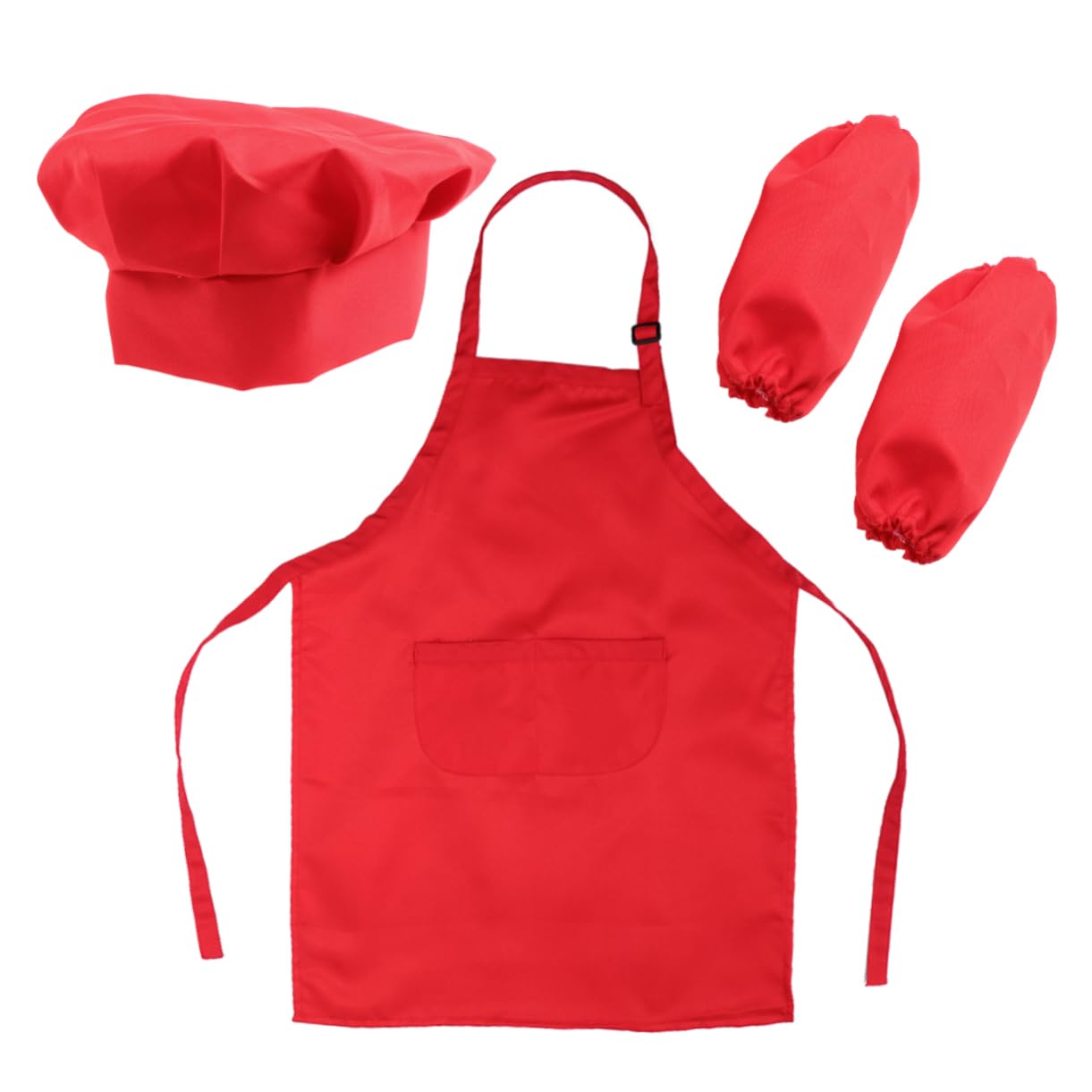 PRETYZOOM with Apron Chef Hat and Cooking Sleeve for Ages Complete Kitchen Playset for Cooking Baking and Decorating Parties Red