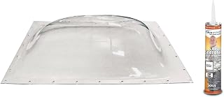 SCT RV Skylight Outer Dome, Clear - 14" x 22", Flange 17" x 25" + Dicor 501LSW-1 Lap Sealant Bundle