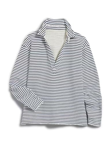 Zontroldy Women's Casual V Neck Pullover Sweatshirt Long Sleeve Solid Color/Stripe Polo Collared Shirts Tops4