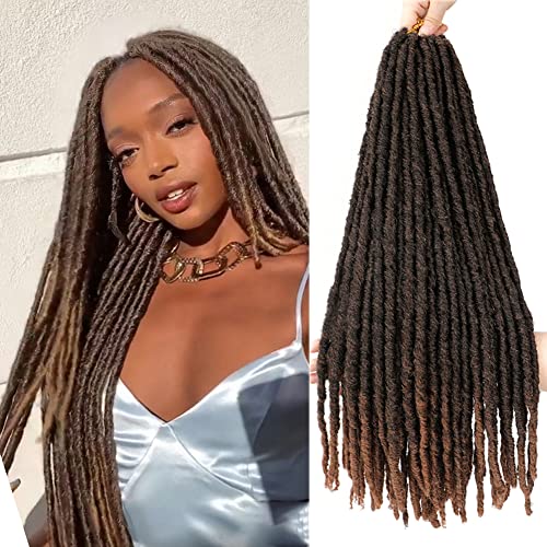 SOKU Longue Ligne Droite Faux Locs Crochet Cheveux 5 Packs / lot Dreadlocks 66cm Crochet Tresses Doux Ombre Brun Crochet Locs Tressage Extensions De Cheveux Dreadlocks Synthétiques Cover