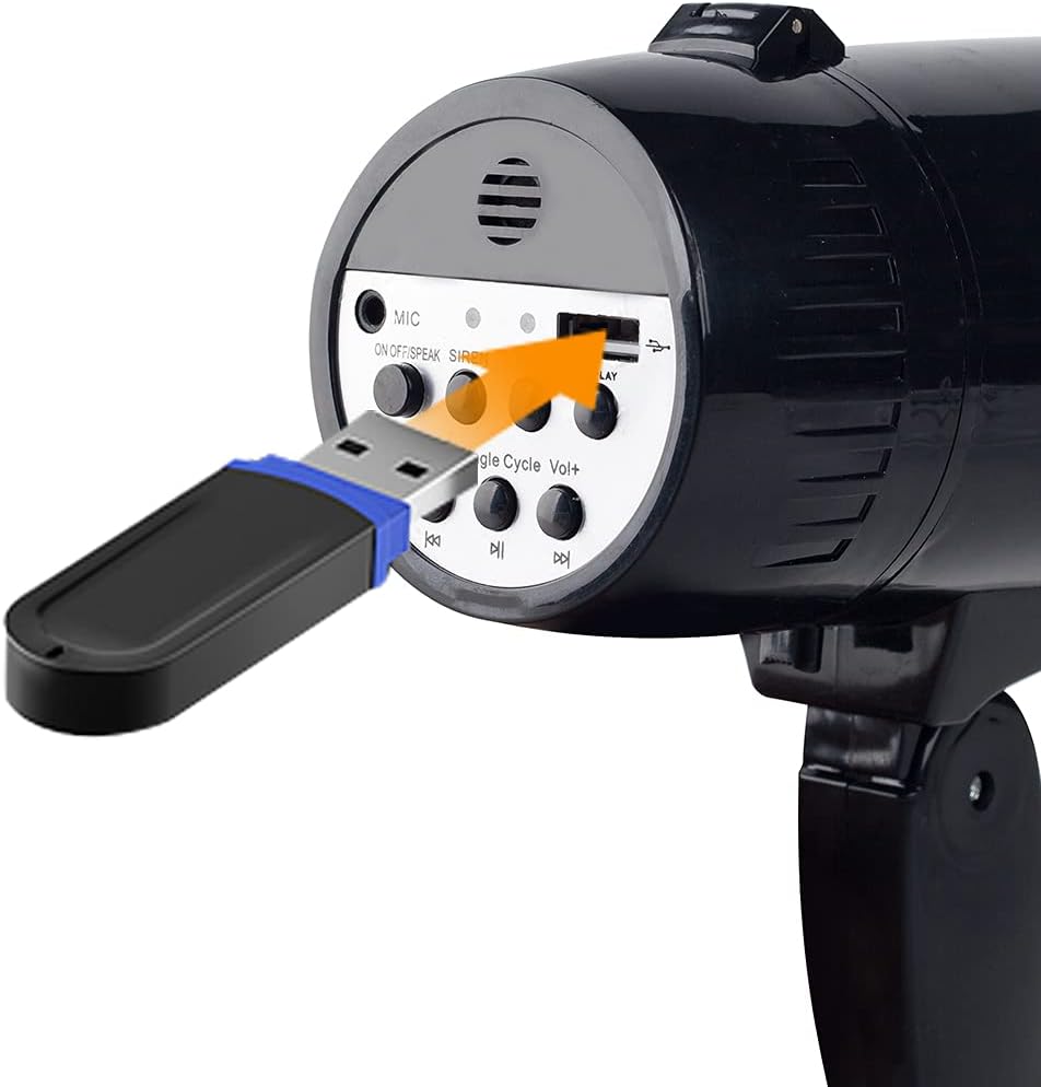 35 Watt Power Portable Megaphone Speaker PA Bullhorn with Detachable Handheld Microphone, Built-in Siren, USB Flash Drive & 240S Recording… : Sports & Outdoors
