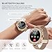 J-CD Smart Watch for Women, Small Fitness Round Watch, Support Make&Receive Call/Bluetooth/Sleep Tracker, 1.09 inch Screen, IP68 Waterproof, with 2 Luxury Bands, for Sports (AW5-Rose Gold)