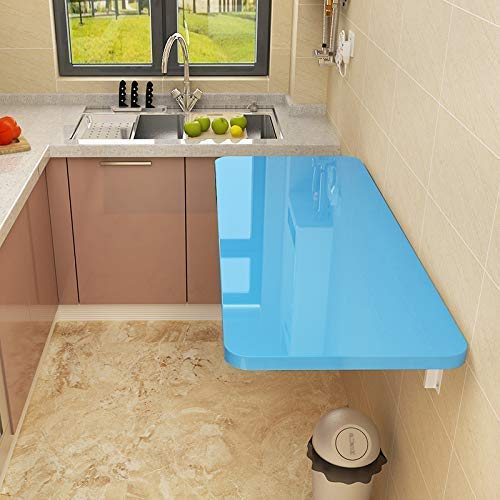 LiTing-Folding Table Wall Mounted Folding Table, Bedroom, Living Room, Study, Kitchen, Dining Table, Computer Table, Work Desk, White/Blue/Yellow/Black, 20 Sizes
