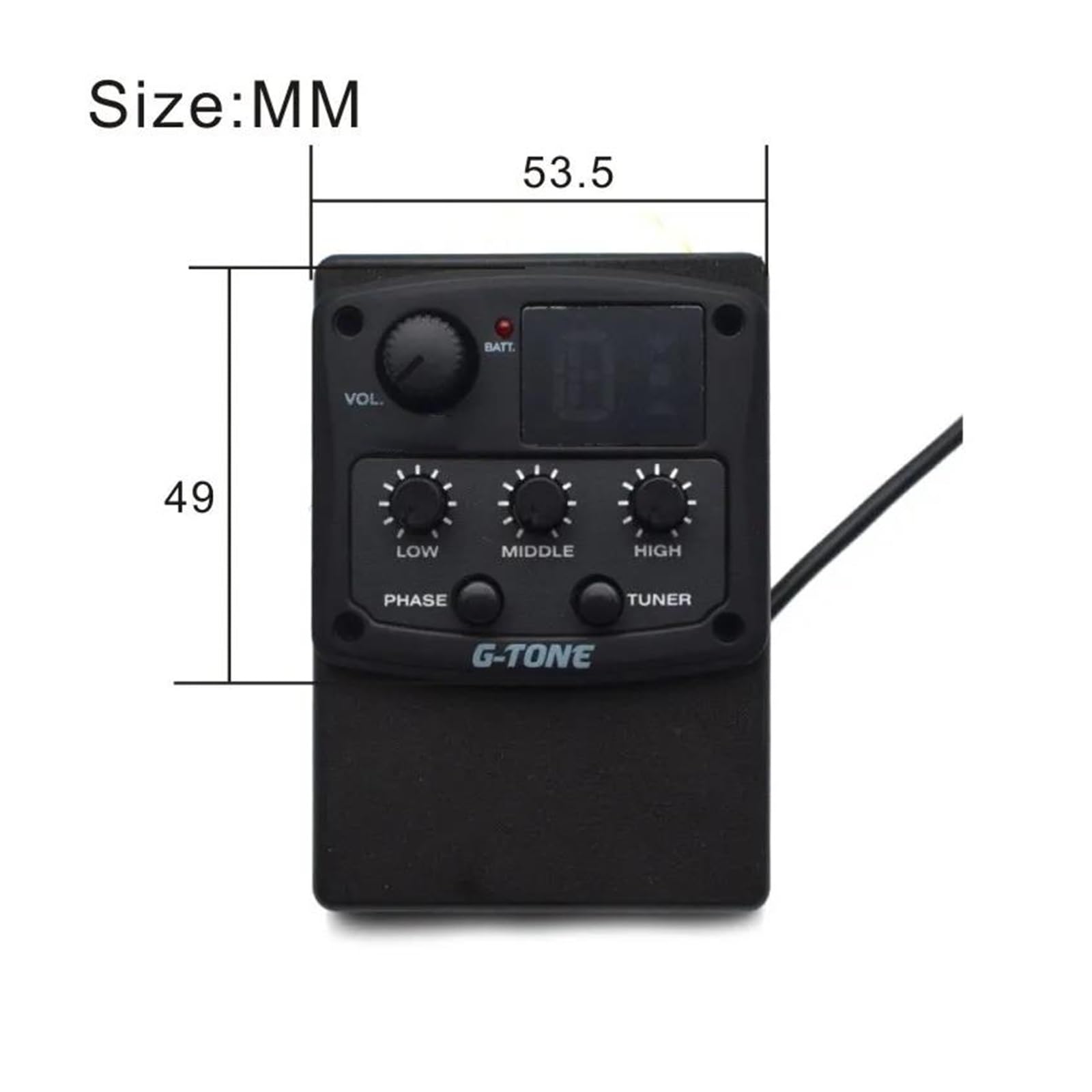 Przedwzmacniacz Do Gitary Akustycznej Serii G-Tone, 3-pasmowy Korektor EQ, Tuner LED, Czarny(2)