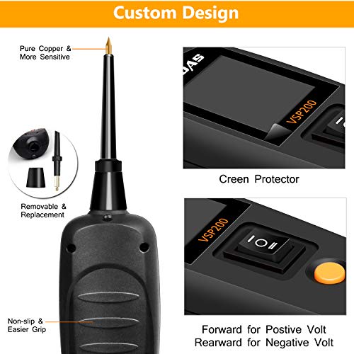 VXDAS VSP200 Automotive Circuit Tester Power Circuit Probe Kit - DC/AC Current Resistance Vehicle Voltage Signal Diagnostic Activating Components Tools for 12V/24V Electrical System Circuit Tester - Thumbnail 7