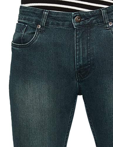Image of Amazon Brand - Inkast Denim Co. Men's Relaxed Stretchable Jeans (IN-SS-154 Petrol Green 28)