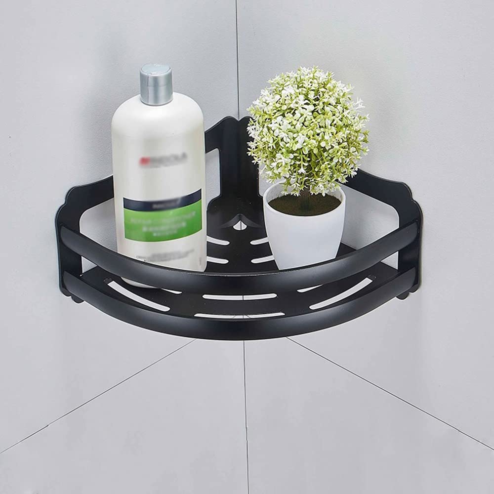 Corner Shower Caddy Aluminum Black Corner Basket Bathroom Shampoo Holder Cosmetic Storage Racks Shower Caddy Bath Accessories Shower