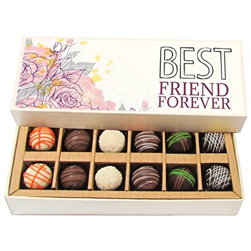 Image of Chocholik Friendship Gift - BFF - Dark, Milk, White Chocolate Truffles - 12pc