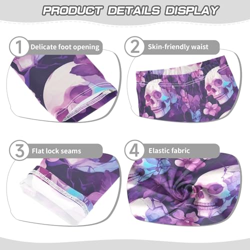 KLL Skulls Seamless Toddler Girl Cotton Leggings Casual Full Length Yoga Pants Running3