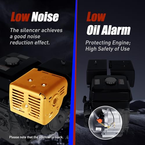 4 Stroke Gas Engine 15HP 420CC Go Kart Motor Engine, Small Horizontal Shaft Petrol Engine, Industrial Grade Replacement Gas Motor for Compressor Scarifier Lawnmower Pump Generator Mower - Image 4